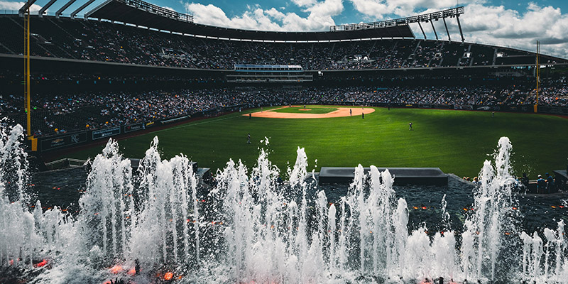 Marvel at the architectural beauty and iconic features that define Kauffman Stadium.