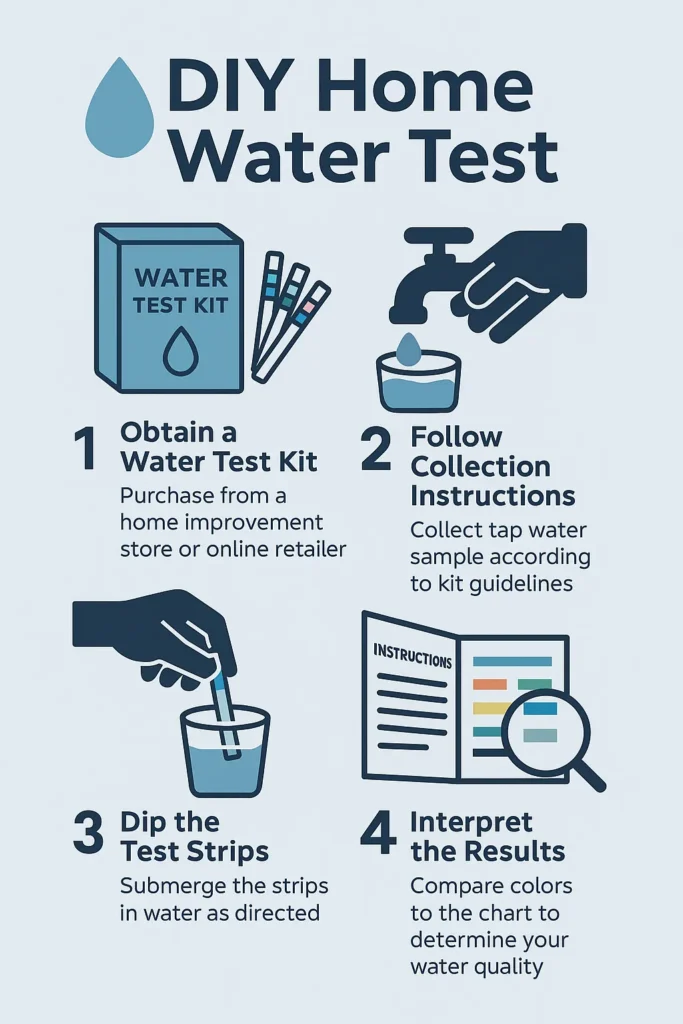 Home water testing kit being used to check water pressure and quality.